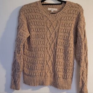 LOFT Brown Textured Knit Sweater
